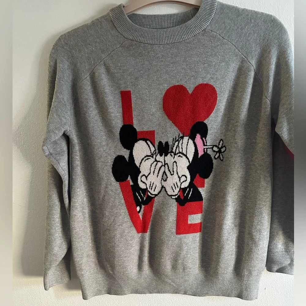 Marks & Spencer Disney’s Mickey & Minnie LOVE crewneck sweater size XS knit NWOT - Picture 2 of 10